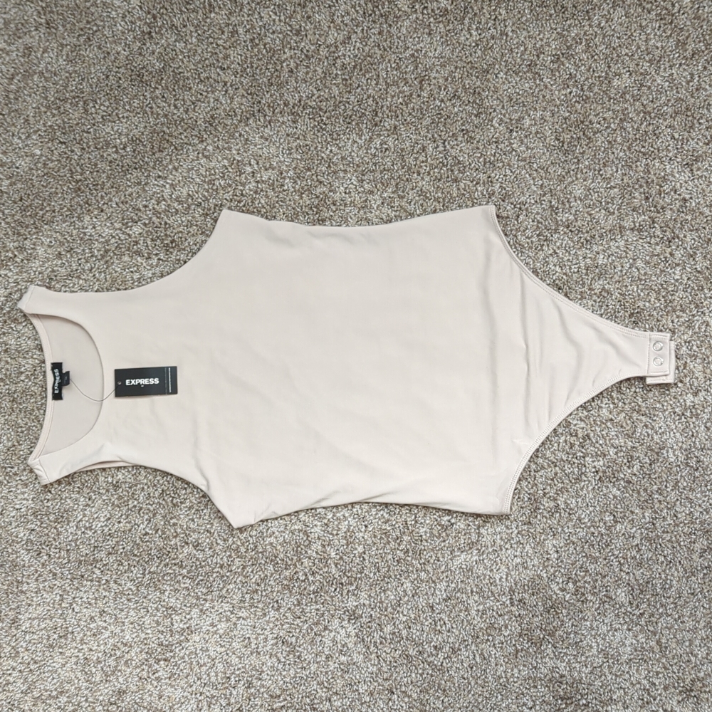 Express - Body Contour Double Layer High Neck Thong Bodysuit